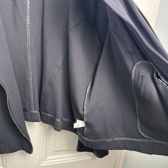 Lane Bryant Jacket Womens 28 Black Moto Style Soft Long Sleeve Collared - Picture 5 of 9